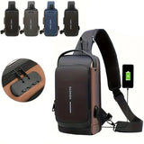 Anti-Theft USB Sling Bag for Men multifunctional crossbody travel chest pack with secure compartments