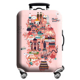 Thick Elastic World Map Luggage Protective Cover Zipper Suit For 18-32 inch Bag Suitcase Covers Trolley Cover Travel Accessories