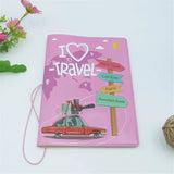 3D "I Love Travel" Passport Holder – PVC Cover for Students & Travelers