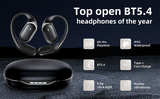 Bluetooth 5.4 Open-Ear Wireless Headphones 60H Playtime, Dual Mic, Sport Air Conduction Earbuds