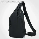 Anti-Theft USB Sling Bag for Men Crossbody Travel Chest Pack