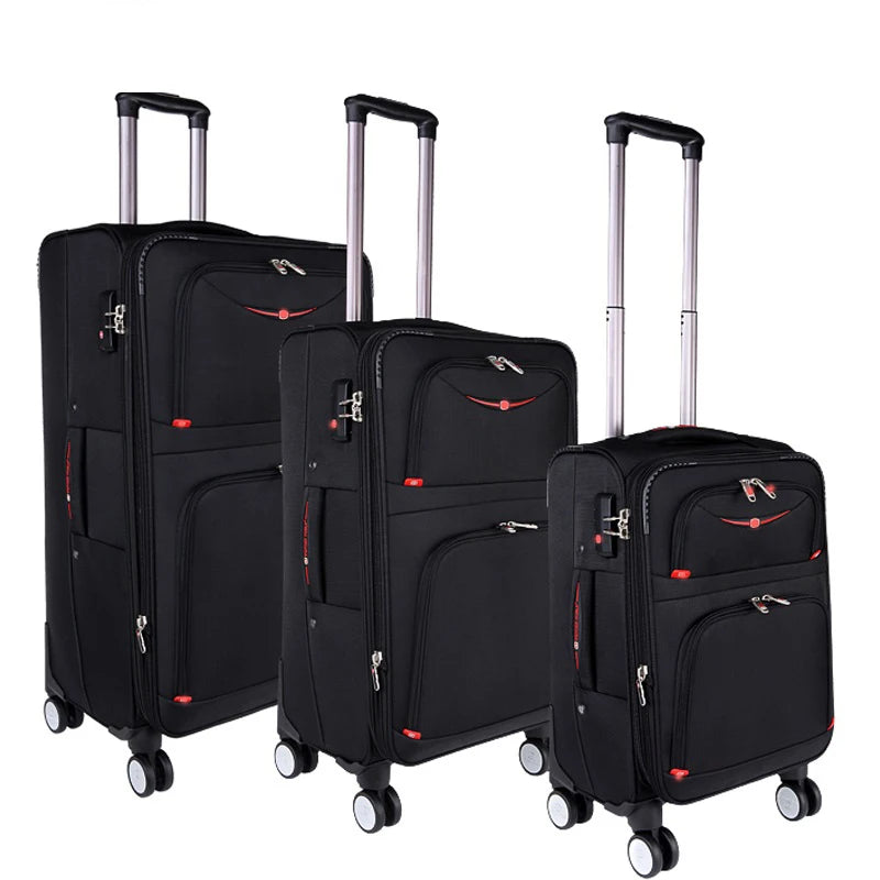 Swiss brand Oxford waterproof rolling trolley suitcase durable and stylish business travel luggage for men and women