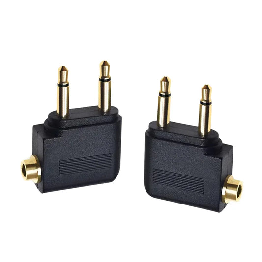 5PCS 3.5mm Airline Headphone Adapter dual plug audio splitter for airplane seat jack

