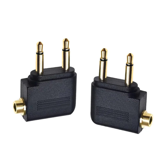 5PCS 3.5mm Airline Headphone Adapter dual plug audio splitter for airplane seat jack

