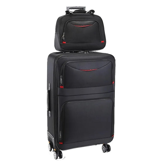 Oxford waterproof trolley luggage set  16”, 24”, and 28” suitcases with travel lock and large capacity
