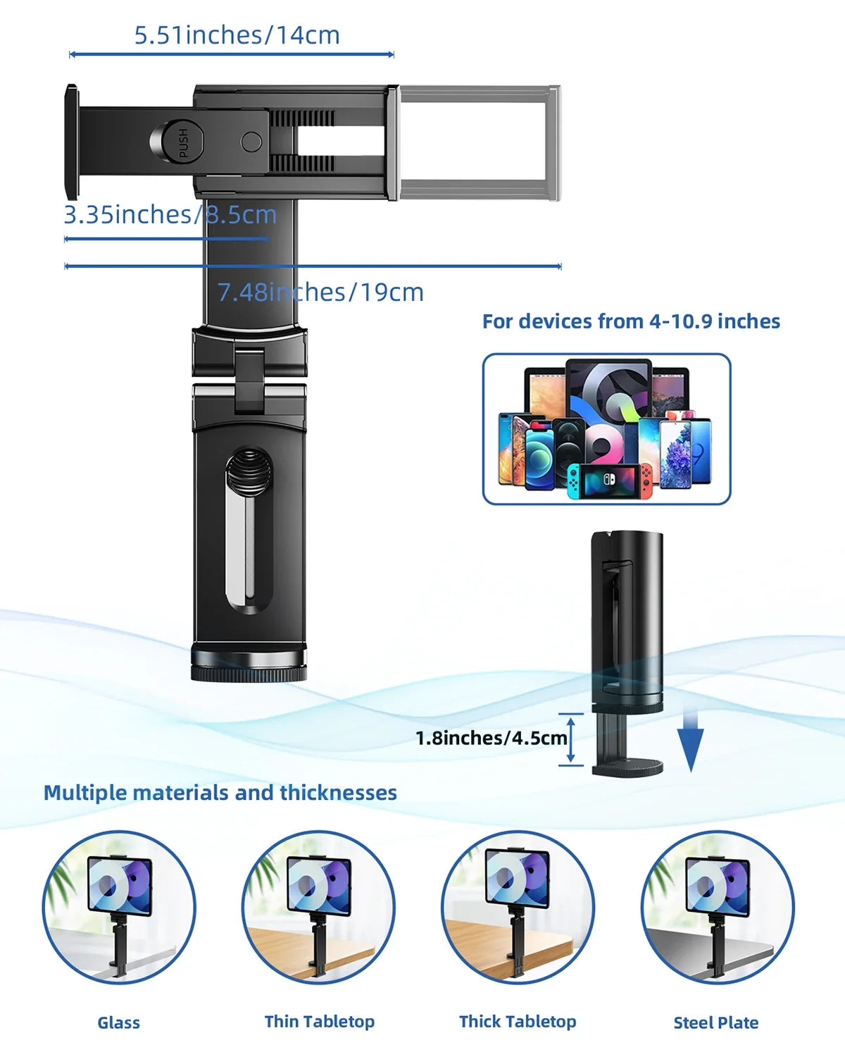 Foldable Tablet Stand 360° Travel Mount