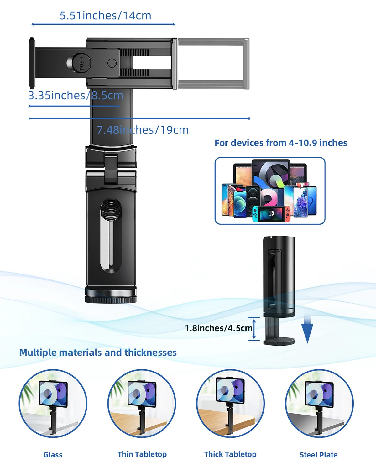 Foldable Tablet Stand 360° Travel Mount