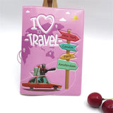 3D "I Love Travel" Passport Holder – PVC Cover for Students & Travelers