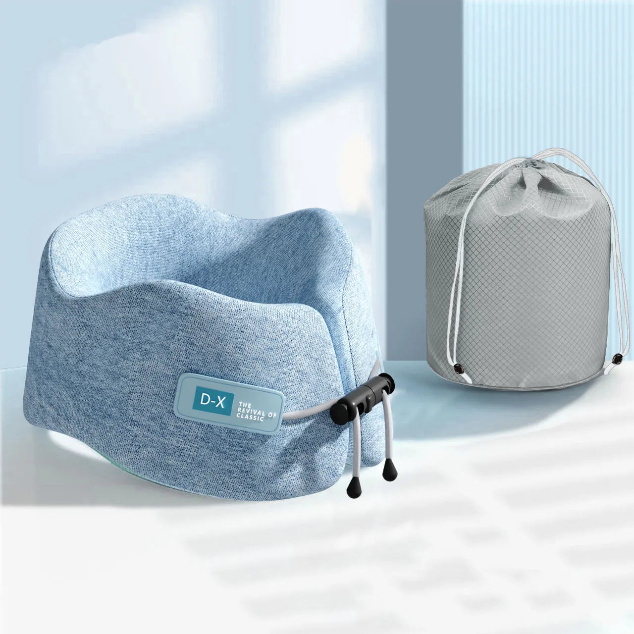 Memory Foam Travel Neck Pillow – U-Shaped Headrest for Airplane & Car