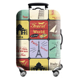 Thick Elastic World Map Luggage Protective Cover Zipper Suit For 18-32 inch Bag Suitcase Covers Trolley Cover Travel Accessories