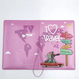 3D "I Love Travel" Passport Holder – PVC Cover for Students & Travelers