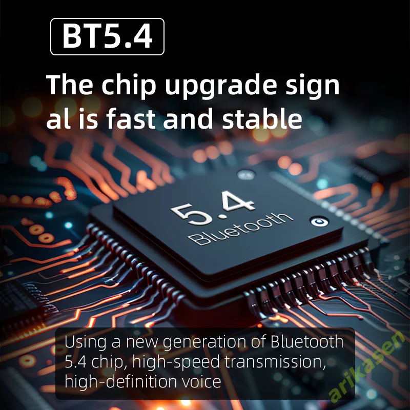 Bluetooth 5.4 Open-Ear Wireless Headphones 60H Playtime, Dual Mic, Sport Air Conduction Earbuds