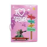 3D "I Love Travel" Passport Holder – PVC Cover for Students & Travelers