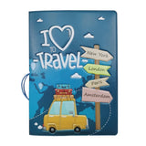 3D "I Love Travel" Passport Holder – PVC Cover for Students & Travelers