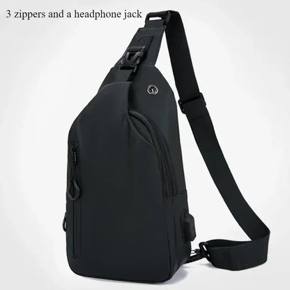 Anti-Theft USB Sling Bag for Men