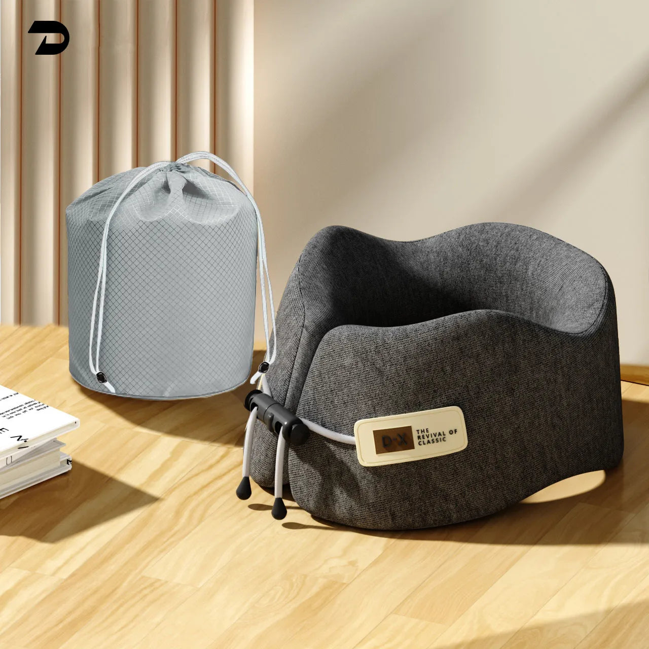 Memory Foam Travel Neck Pillow – U-Shaped Headrest for Airplane & Car