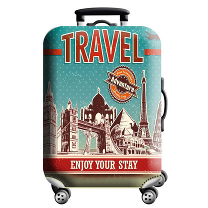World Map Elastic Suitcase Cover (18–32")