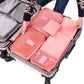 6-piece travel luggage packing cubes set foldable clothes, shoes, and accessory organizer bags for suitcase