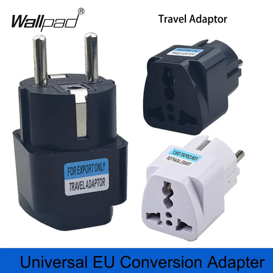 All-in-one international plug adapter for worldwide travel"