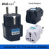 All-in-one international plug adapter for worldwide travel"